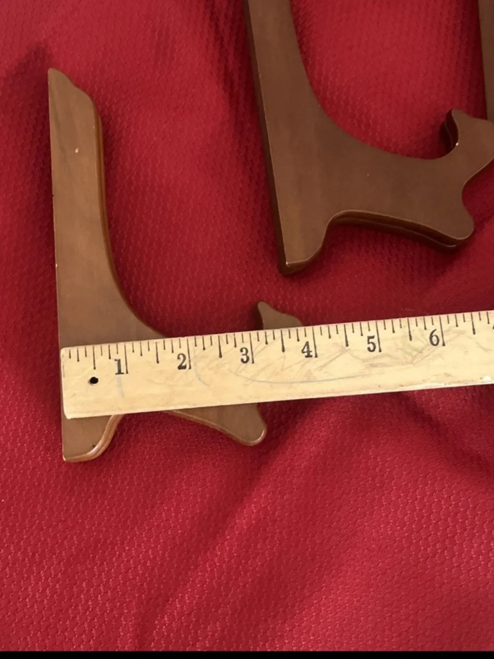 Lot 3 Wooden Hinged Plate Holders Stands Easels - Picture 6 of 10